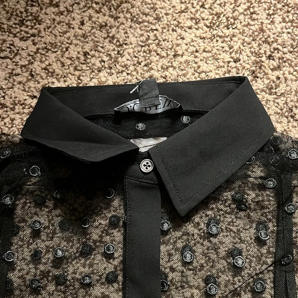 J. Crew sheer button-up with camisole in dot print - Picture 4 of 7